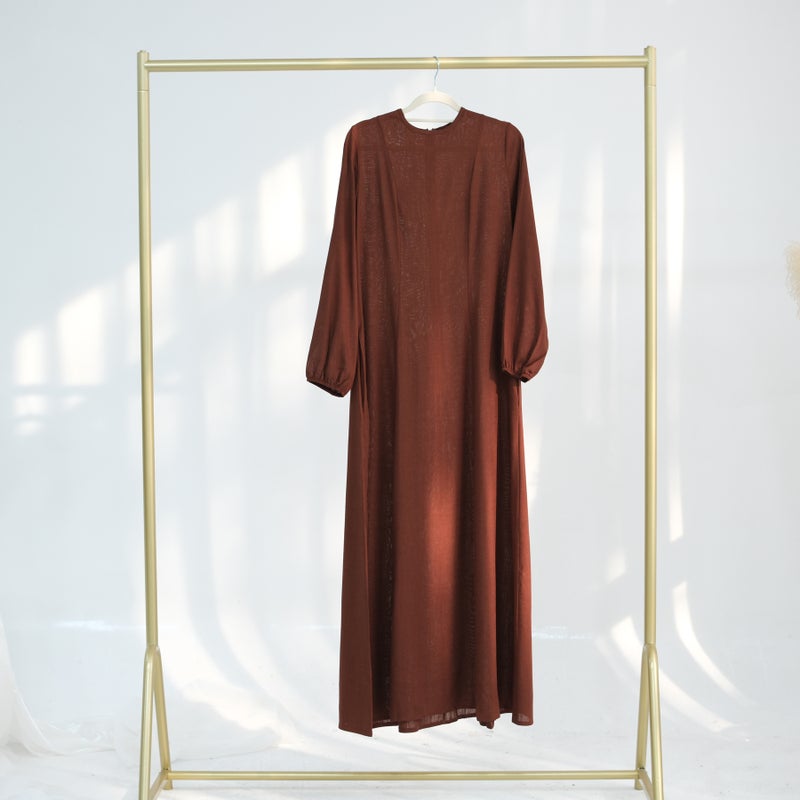 Loriya Waist-Cinching Flared Long-Sleeve Dress with Elastic Cuffs - Loriya 5  Flowers - Image 1
