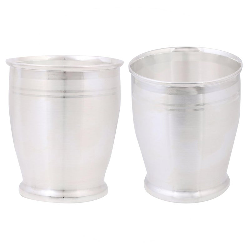 Osasbazaar Pure Silver Glass Tumbler Curved Design 9799 BIS Hallmarked Pack of 1 150 ml - Image 2