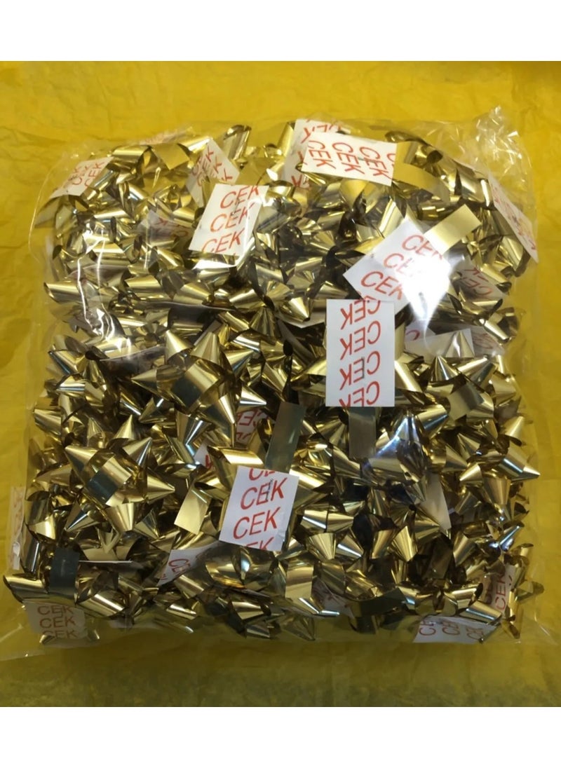 SAN Yellow Star Bow Ornament No:2 4.5 cm. 100' Pcs  - Image 2