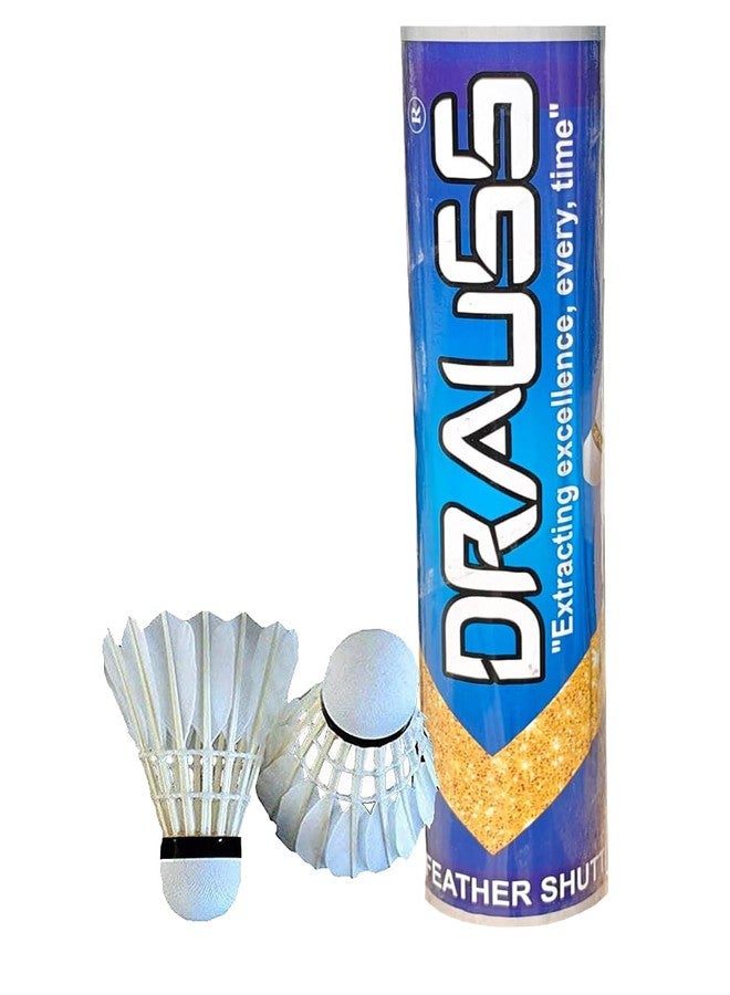 Drauss Elite Feather Shuttlecock High Performance Feather Design for Indoor & Outdoor Badminton | Consistent True Flight & Stability. Pack of 10 Shuttlecock - Image 1