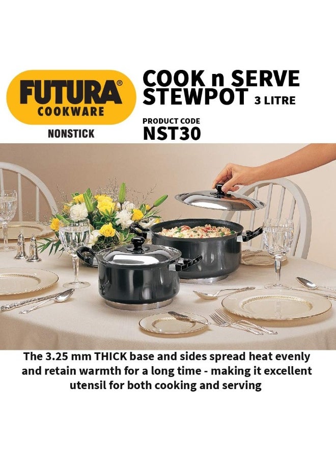 Hawkins Futura Nonstick Cook N Serve Stewpot With Steel Lid, 3 Litres, Black - pzsku/Z4AE759BC8AE247DA476BZ/45/_/1739211914/d471eba9-e8d8-4a9e-a2b7-b6fcdec56ca1