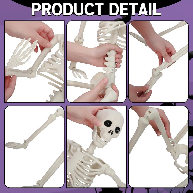 Seeloowy 32'' Extra Large Halloween Coffin Charcuterie Board with 36" Skeleton Wooden Coffin Serving Tray Board 3 ft Skeleton Spooky Gothic Home Decor for Halloween Party Gothic Accessories - Image 4