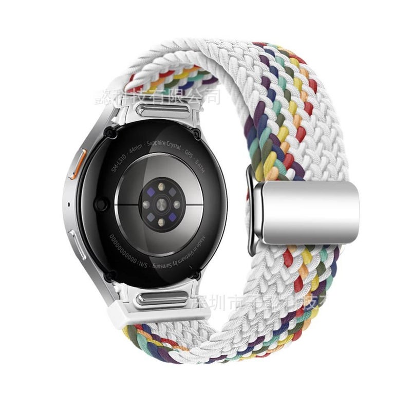 سوار ساعة ذكية باللون أبيض قابل للتعديل سوار نايلون حلقي متوافق مع Samsung Galaxy Watch 7 بملاءمة قابلة للتعديل وحزام بديل - Image 1