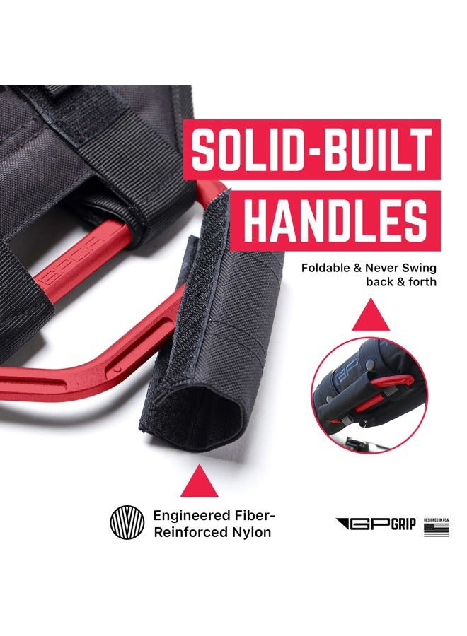 GPCA GP-Grip PRO Grab Handle Jeep Wrangler JL/JLU JK/JKU Sports/Sahara/Freedom/Rubicon X Unlimited X 2DR/4DR 2007-2019 w/ 3" Padded roll Bars (Pair - Firecracker Red) - Image 5