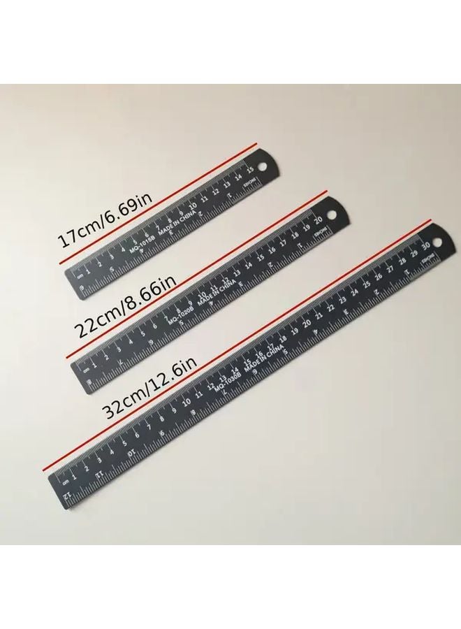 5.91 Inch Black Aluminum Alloy Unbreakable Metal Ruler Straightedge For School Office Engineering - Image 3
