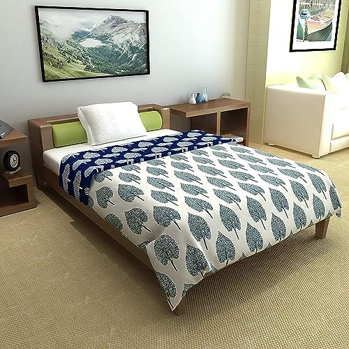 Divine Casa 120 GSM Microfiber Single Bed Comforter | Soft & Lightweight Reversible AC Blanket | All-Season 3-Layered Quilt | 230 x 140 cm, Dark Sapphire - Image 4