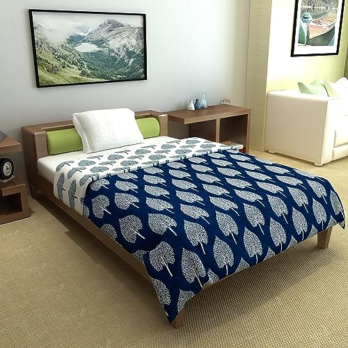 Divine Casa 120 GSM Microfiber Single Bed Comforter | Soft & Lightweight Reversible AC Blanket | All-Season 3-Layered Quilt | 230 x 140 cm, Dark Sapphire - Image 3