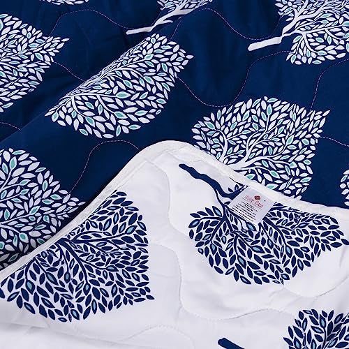 Divine Casa 120 GSM Microfiber Single Bed Comforter | Soft & Lightweight Reversible AC Blanket | All-Season 3-Layered Quilt | 230 x 140 cm, Dark Sapphire - Image 5