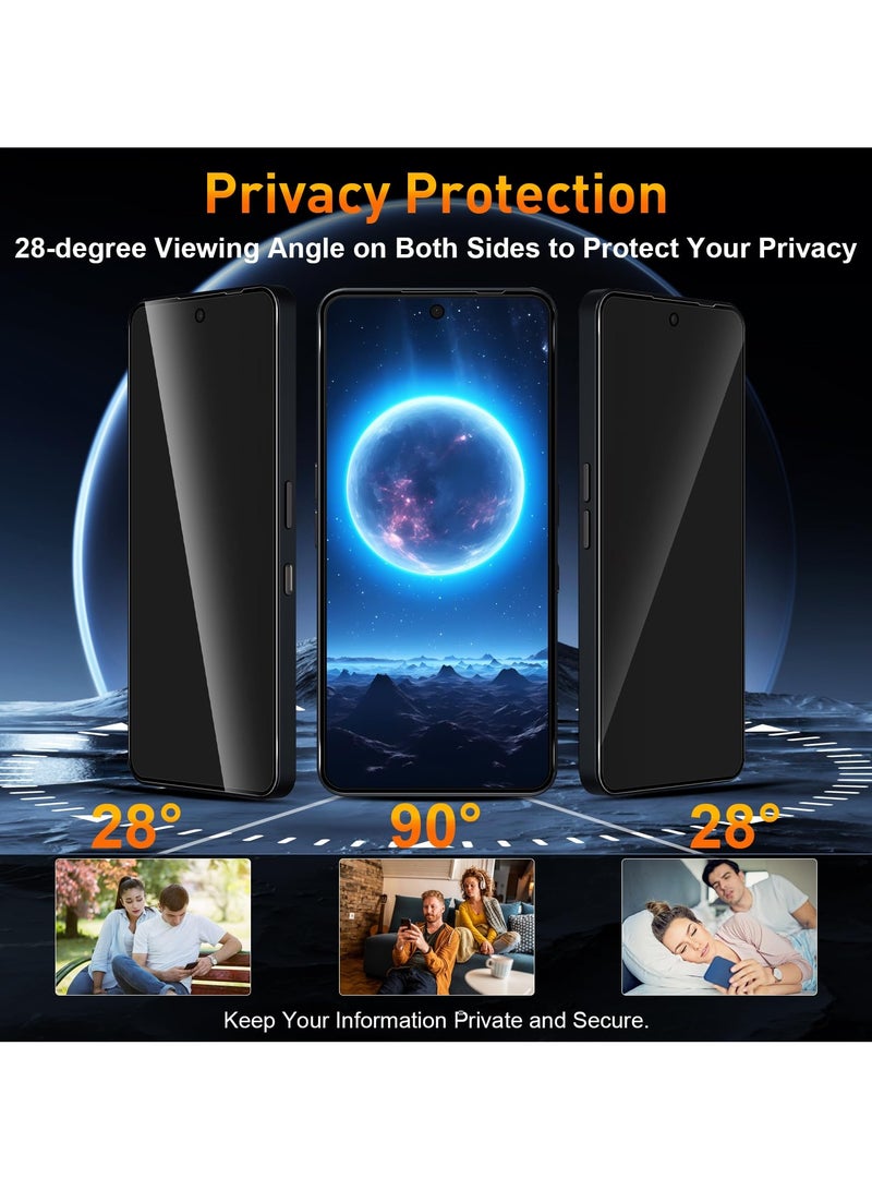 Privacy Screen Protector Compatible with Nothing Phone (3a) 2025, 【2+2 Pack】 Anti-Spy Tempered Glass and Camera Lens Protector, 9H Anti-Scratch Hardness Without Bubbles - Image 2