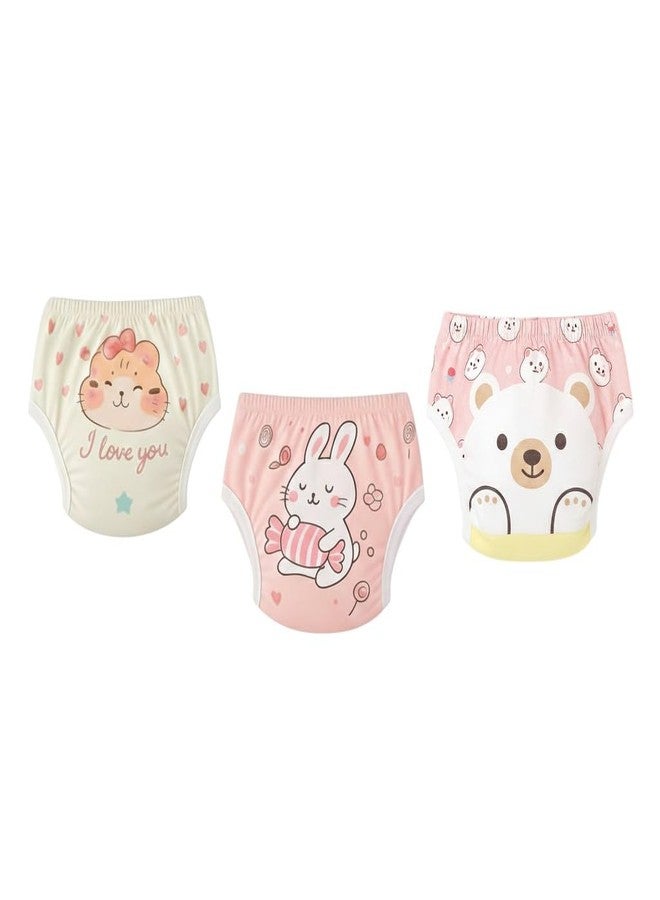 Dharmnirdosh Baby Girls Diaper Soft, Washable & Reusable Cotton Nappies, Pants,Potty Training Panties/Padded Underwear | (2, Multicolor, 3-4 Years) - Image 4