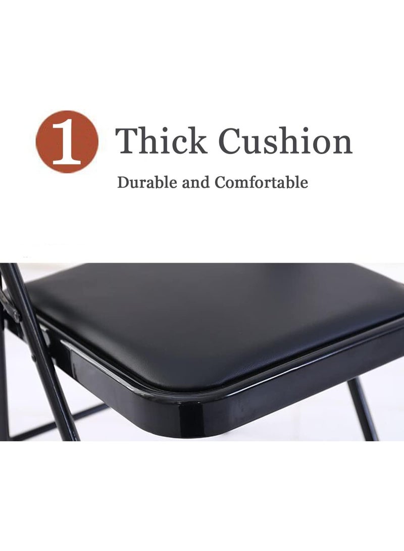 DubaiGallery Portable Black Metal Folding Chair with Comfortable Cushion Seat Lightweight Design and Long Lasting Durability for Indoor Outdoor Activities - Image 4