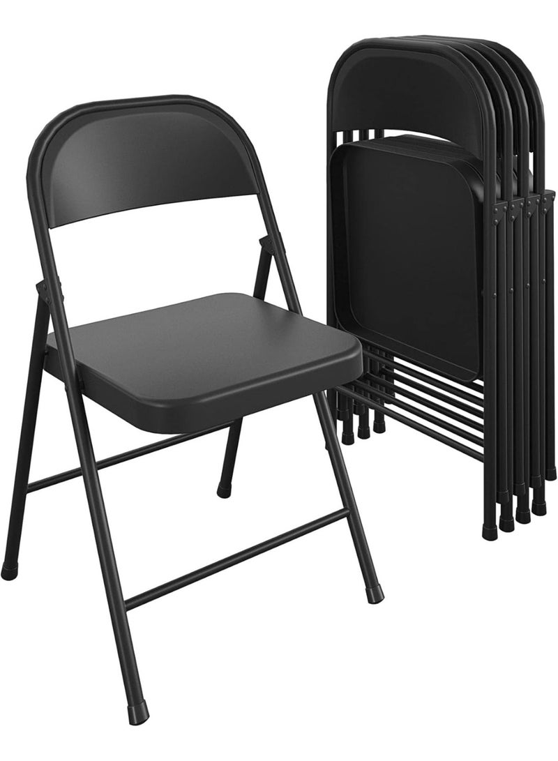 DubaiGallery Portable Black Metal Folding Chair with Comfortable Cushion Seat Lightweight Design and Long Lasting Durability for Indoor Outdoor Activities - Image 5