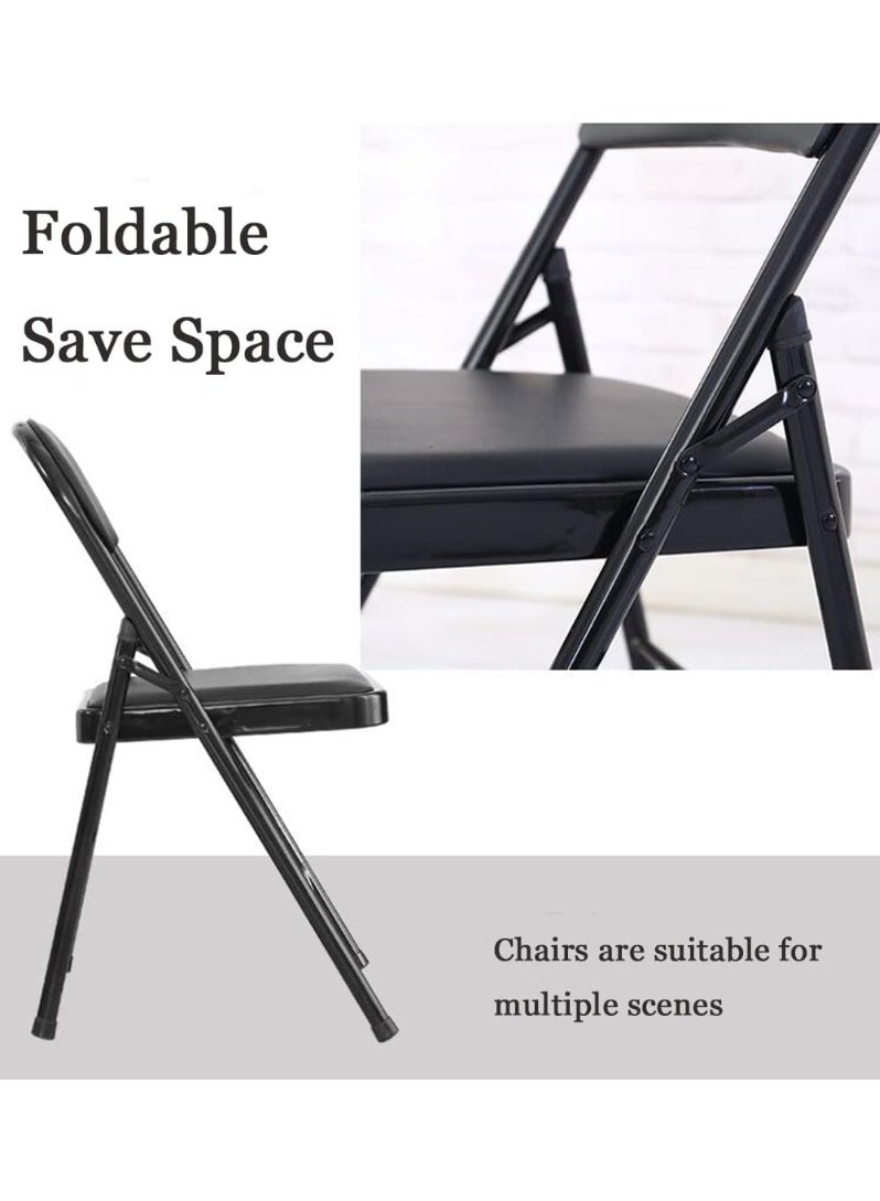 DubaiGallery Portable Black Metal Folding Chair with Comfortable Cushion Seat Lightweight Design and Long Lasting Durability for Indoor Outdoor Activities - Image 3