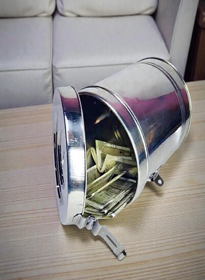 Standify® 800ML Small Money Bank_A Stainless Steel Money Box Heavy Duty Bachat Gulak for Kids & Adults Unbreakable Piggy Bank. - Image 4