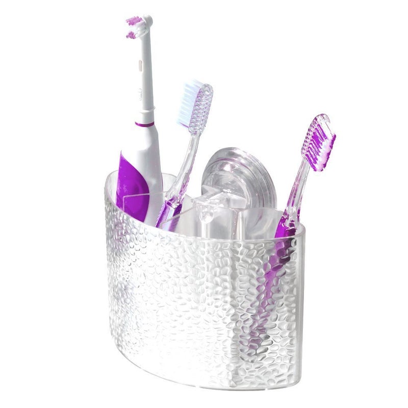InterDesign Plastic Toothbrush Holder, Clear - Image 3