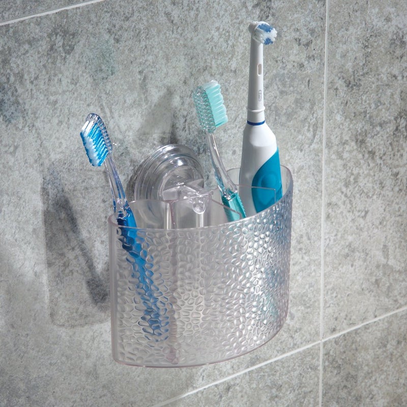 InterDesign Plastic Toothbrush Holder, Clear - Image 2