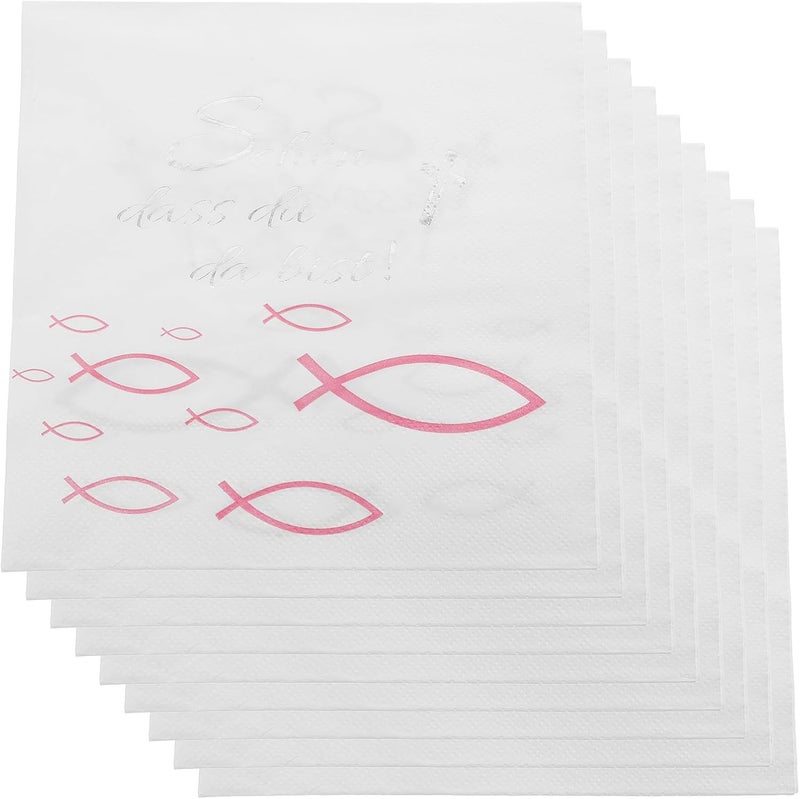 Disposable Decorative Fish Pattern Paper Napkins 33x33cm 3-layer Silver Foil Embossed Party Dinner Tissue for Weddings Events and Bathroom Use - Image 1
