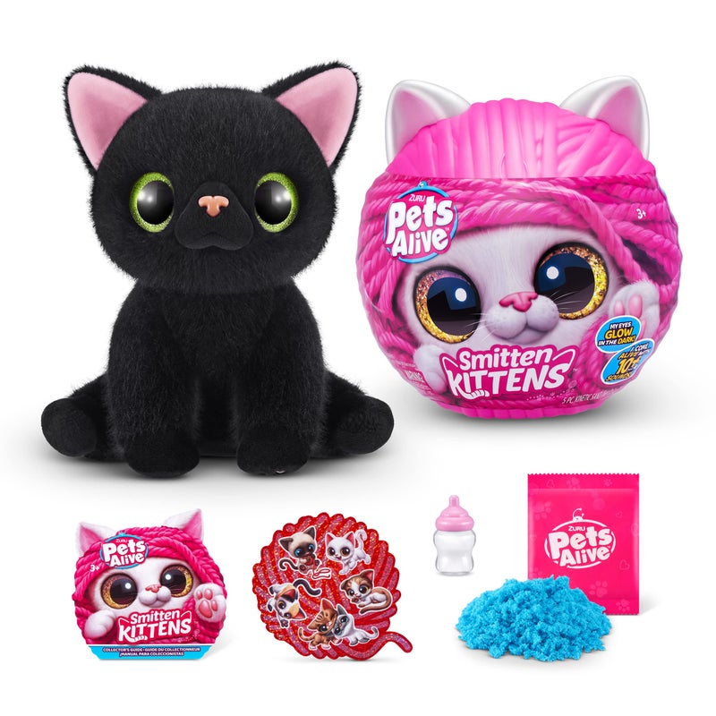 Pets Alive Smitten Kittens Surprise (Bombay Cat Lucky) by ZURU Nurture Play Soft Toy Unboxing Adopt Interactive 10 Sounds - Image 1