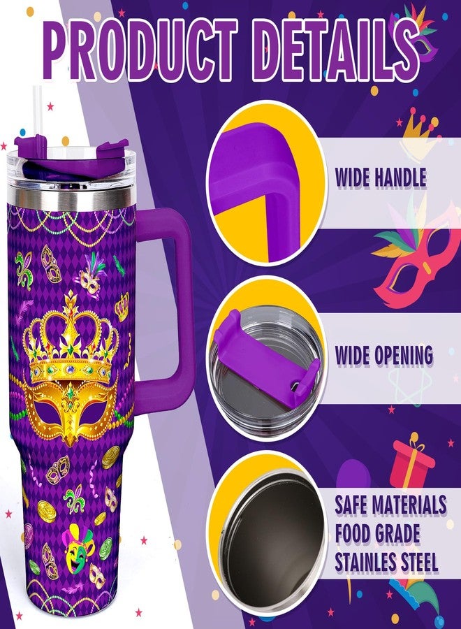 وولاين كوب ماردي غرا من والين، سعة 40 أونصة، مزود بمقبض وماصة وغطاء، بنقشة مربعات أرجوانية، مثالي للسفر والسفر، مناسب كهدية للنساء أو الصديقات أو في الأعياد أو أعياد الميلاد. - Image 3