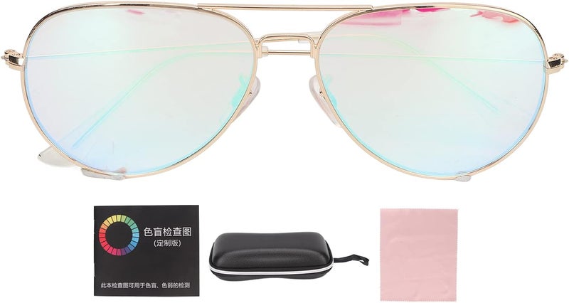 klarako Colorblind Correcting Glasses, Color Blindness Correction Glasses Red Green Color Blind Glasses Golden Frame Color Weakness Correction Glasses for Men Women Driving Outdoor Indoor - Image 1