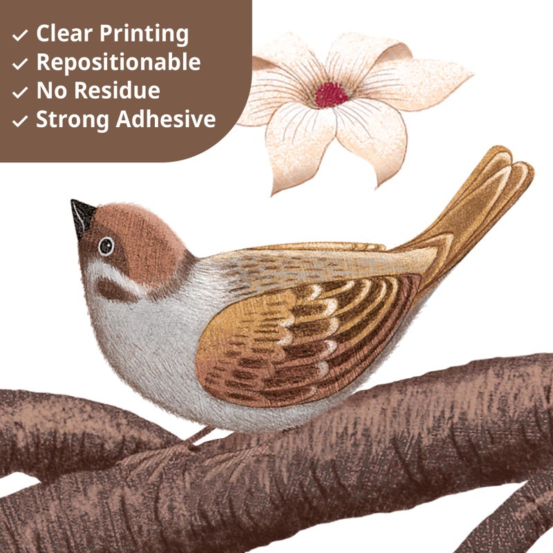 DECOWALL SG4-2317 Oriental Flower Tree Wall Stickers declas Kids Bedroom Cherry Blossom Birds Branch dÃ©cor Decoration Floral Home Living Removable Nursery Mural DIY Room - Image 5