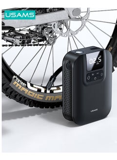 Usams 5000mAh Mini Car Air Pump with LED Digital Display High-Capacity Portable Tire Inflator with Clear Function Settings  - Image 5