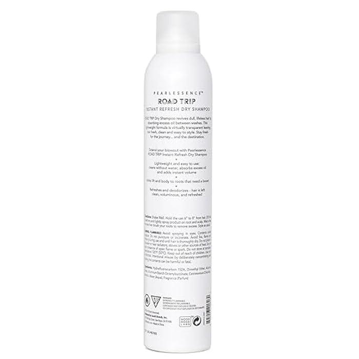 Pearlessence Road Trip Instant Refresh Dry Shampoo | Lightweight, Water-Free Hair Cleanser for Oil Absorption & Volume | No White Residue, Travel-Friendly Formula (8 Oz) - Image 2