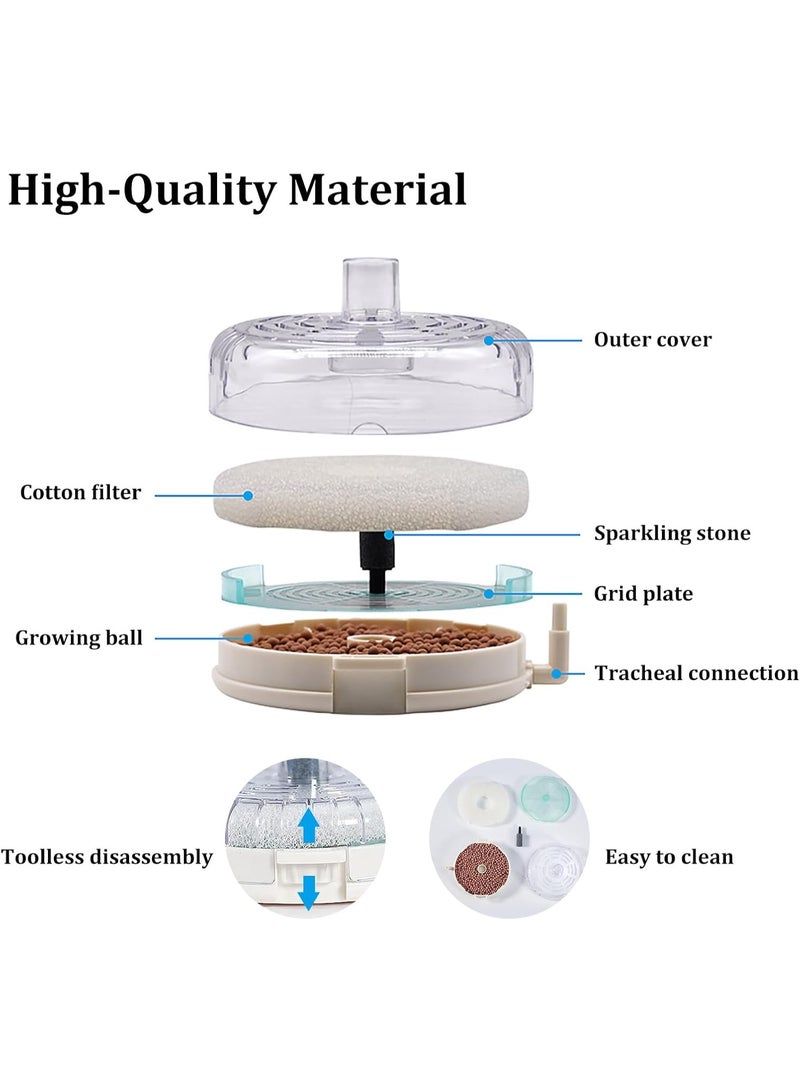 روبيك فلتر إسفنجي هوائي لحوض السمك من Pneumatic Water Fairy، فلتر دائري داخلي لحوض السمك فائق الهدوء ومتين مع حجر الفقاعات وملحقات أحواض السمك لترشيح الحوض (NX-300) - Image 3