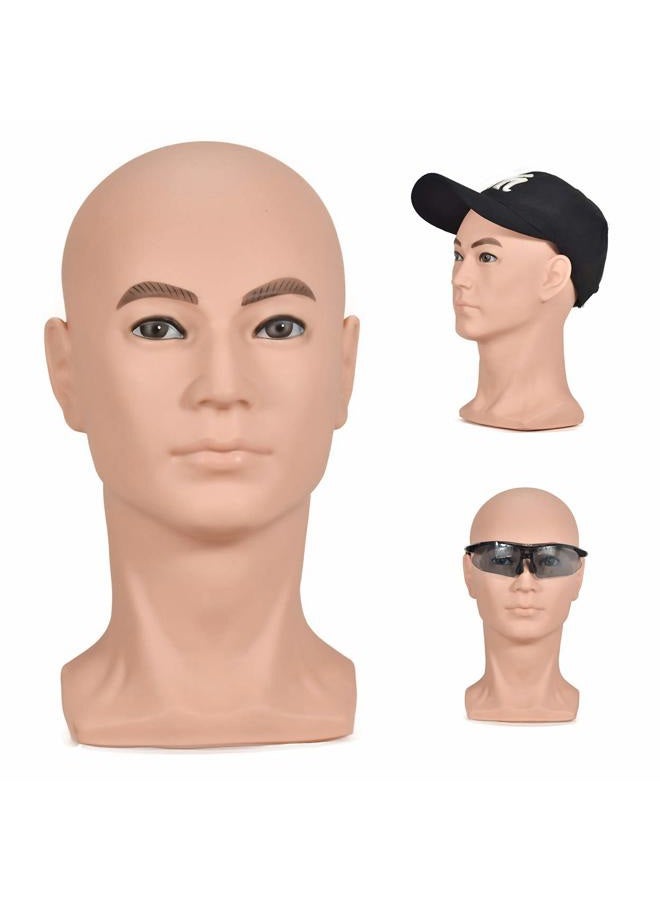 zms Male Mannequin Professional Training Head Manikin Bald Hat Display Wig Model with Free Table Clamp - Image 1