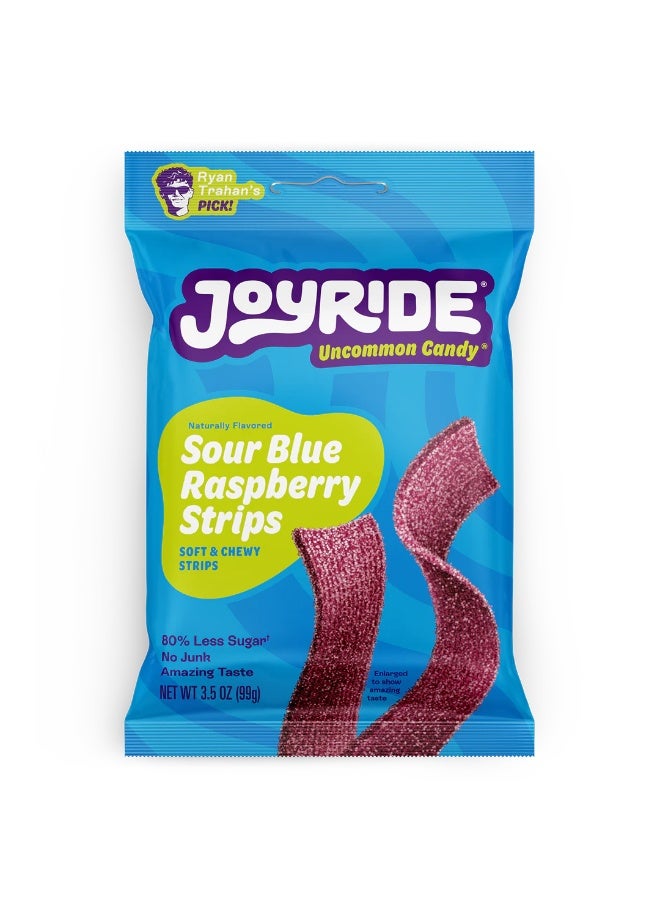 Joyride Sour Blue Raspberry Strips Candy Soft & Chewy 99g