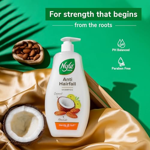 Nyle Naturals Anti-Hairfall Shampoo | For Hairfall Control | With Coconut Milk, Badam and Amla |Gentle & Soft Shampoo For Men & Women |800ml - Image 5