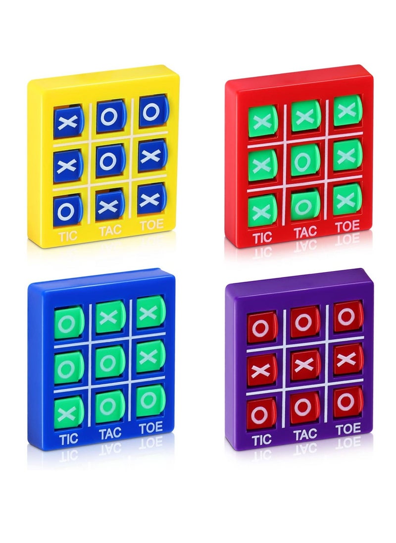 KASTWAVE - Tic Tac Toe Game Toy, Classic Mini Checkerboard Educational Family Game Toy Set with Keychain, Portable Casual Tabletop Games for Adults and Kids, Party Classroom Games 4 Pcs - Image 1