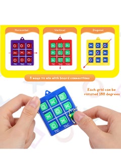 KASTWAVE Tic Tac Toe Game Toy, Classic Mini Checkerboard Educational Family Game Toy Set with Keychain, Portable Casual Tabletop Games for Adults and Kids, Party Classroom Games 4 Pcs  - Image 2