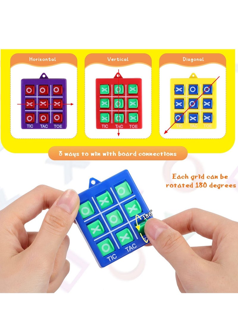 KASTWAVE - Tic Tac Toe Game Toy, Classic Mini Checkerboard Educational Family Game Toy Set with Keychain, Portable Casual Tabletop Games for Adults and Kids, Party Classroom Games 4 Pcs - Image 1