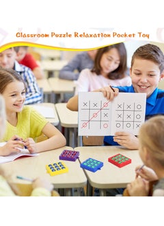 KASTWAVE Tic Tac Toe Game Toy, Classic Mini Checkerboard Educational Family Game Toy Set with Keychain, Portable Casual Tabletop Games for Adults and Kids, Party Classroom Games 4 Pcs  - Image 4