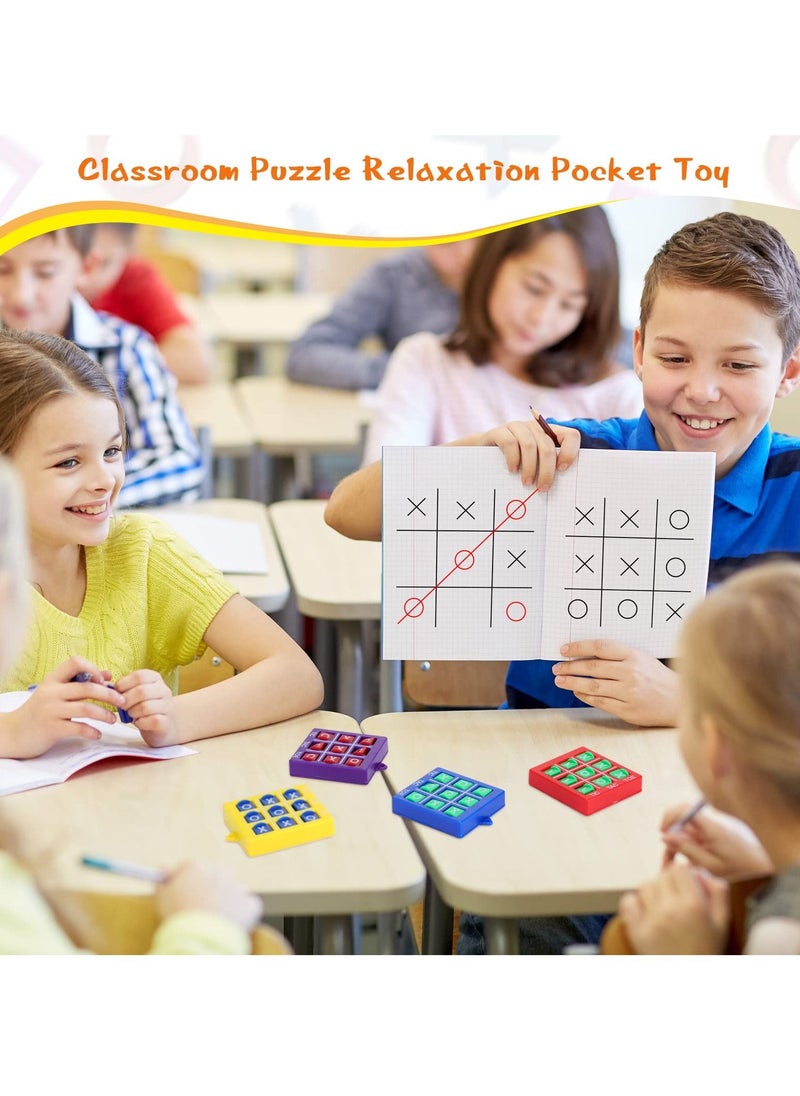 KASTWAVE - Tic Tac Toe Game Toy, Classic Mini Checkerboard Educational Family Game Toy Set with Keychain, Portable Casual Tabletop Games for Adults and Kids, Party Classroom Games 4 Pcs - Image 1