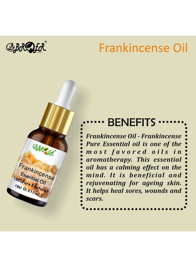 BROER Orange Oil and Frankincense Oil Combo Pack (15ml + 15ml) - For Skin, Hair, Face, Acne Care & Aroma Therapy - 100% Pure, Natural & Undiluted Refreshing Essential Oil - pack of 2 - Image 3