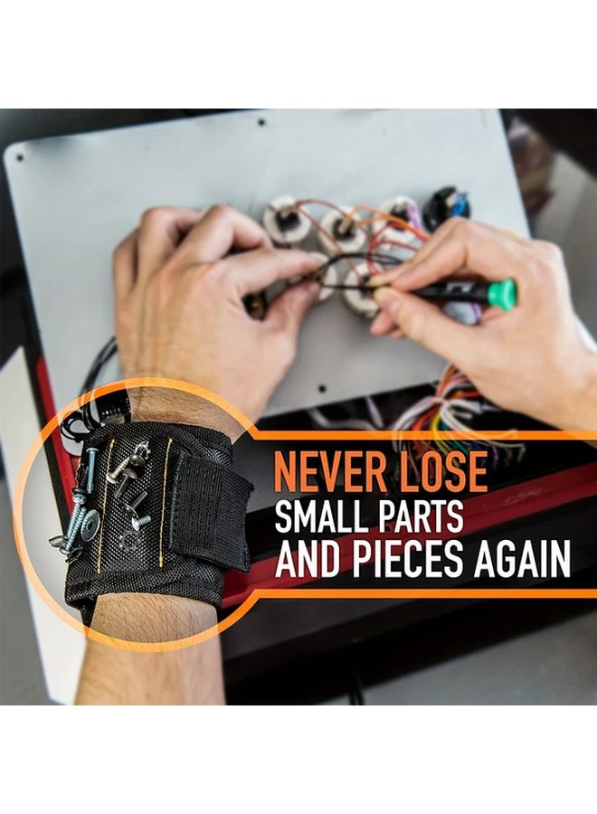 1pc Magnetic Wristband Adjustable Strap Durable Fabric Holds Screws Nails Drill Bits - Image 4