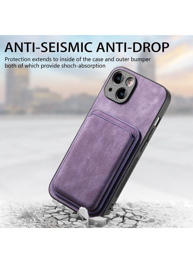 S-TOP Case For iPhone 15 Plus Retro Leather Card Bag Magnetic Phone Case - Image 5