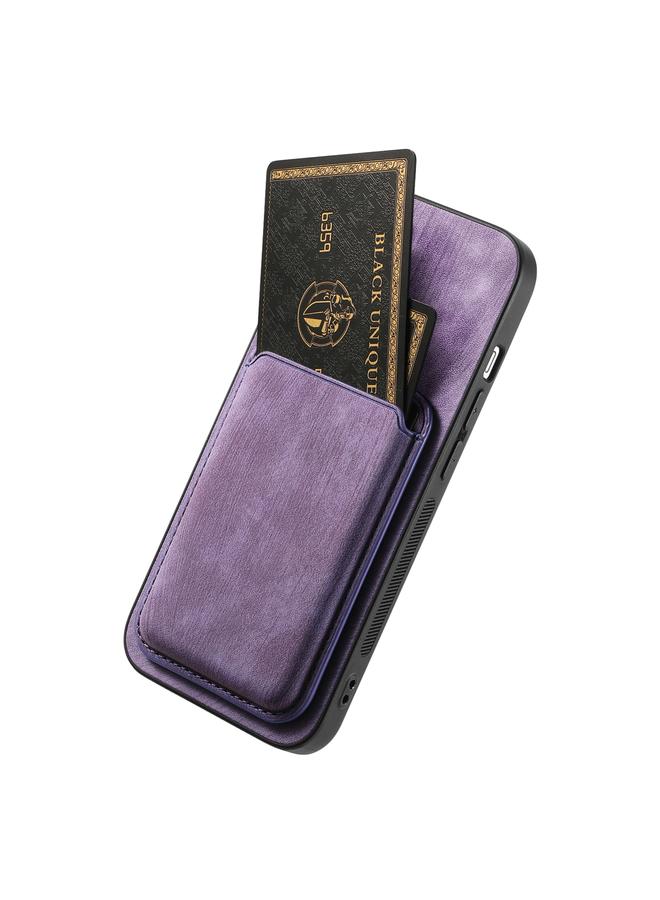 S-TOP Case For iPhone 15 Plus Retro Leather Card Bag Magnetic Phone Case - Image 4