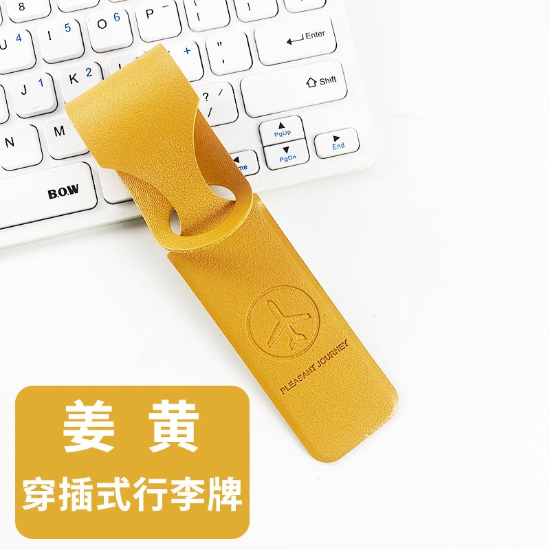Custom Logo 6-Color PVC Leather Luggage Tags Turmeric 