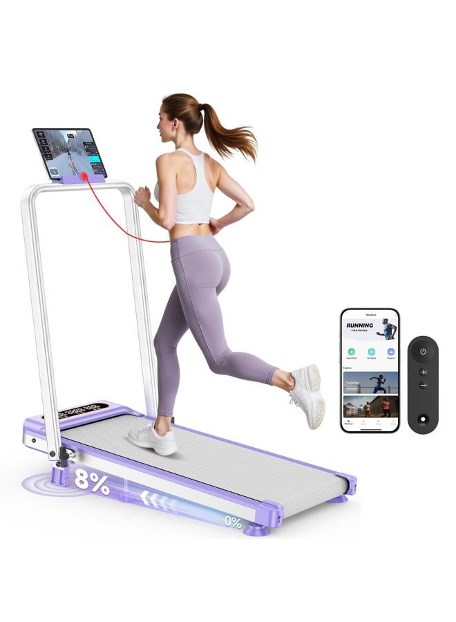 Rayspace 2026 Upgrade Walking Pad Treadmill with 8% Incline & Handle Bar, 3.5HP Portable Treadmill for Home Small, Under Desk Compact Walking Pad 300+lb Capacity, Shock Absorption, 0.6-6mph, Remote, Smart App - Image 1