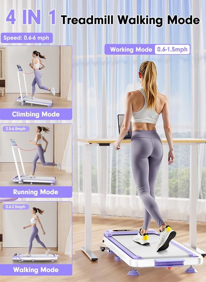 Rayspace 2026 Upgrade Walking Pad Treadmill with 8% Incline & Handle Bar, 3.5HP Portable Treadmill for Home Small, Under Desk Compact Walking Pad 300+lb Capacity, Shock Absorption, 0.6-6mph, Remote, Smart App - Image 4