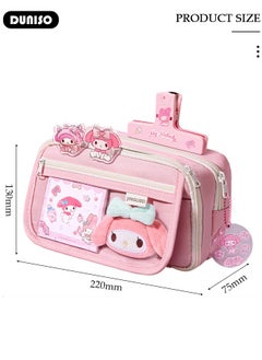DUNISO 9 Compartment Pink My Melody Pencil Case for Girls,Durable Multifunctional Large Capacity Pencil Pouch,Simple Fashion Decorative Variable Anime Pencil Painting Storage Pouch with Zipper for School Kids Teen,Suitable for College School Gift  - Image 4