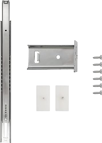 Hickory Hardware Bottom Cadmium Centered Drawer Mount, Not Compatible with Side Mount Drawers, Heavy Duty Center Drawer Slide for Cabinet & Dresser Drawers, Easy Open & Soft Close Glide Track, 24 Inch - Image 3