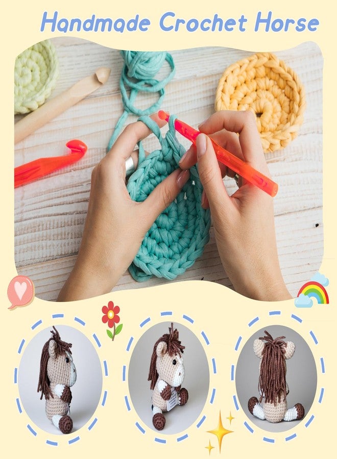 Posshe Horse Gifts, Crochet Positive Support - Handmade Emotional Cheer Support Funny Horse Gifts for Friend Coworker Birthday Christmas Stocking Stuffer White Elephant - Image 3