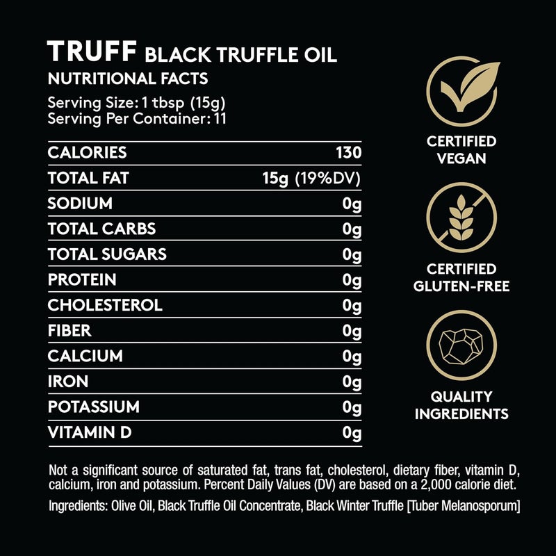 TRUFF Black Truffle Oil - Gourmet Black Truffle Infused Olive Oil for Dressing, Seasoning, Marinade, and Drizzle, 5.6 fl. oz - Image 2