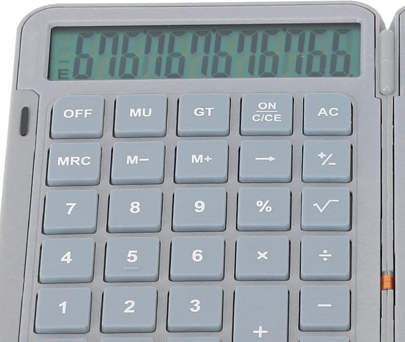 cheekyglo Foldable Calculator, Office Calculators with Writing Tablet, Rechargeable Counter with Pen, 12 Digits Large Display Desk Calculators, for Students Clerk School Office (Grey)grey - Image 4