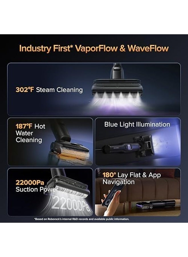 roborock F25 Ultra Steam Wet & Dry Vacuum Cleaner – 22000Pa Cordless Floor Cleaner with 302°F Steam, 187°F Hot Water, 194°F Self-Cleaning, Edge-to-Edge Cleaning & 180° Lie-Flat Design - Image 4