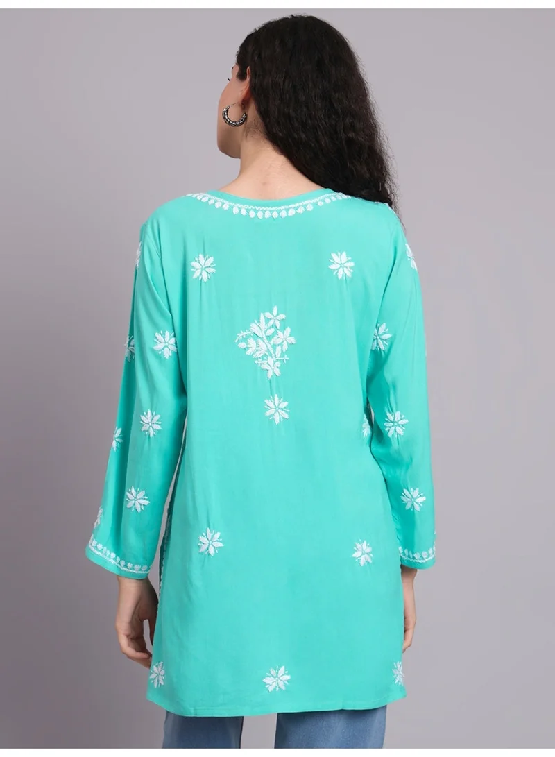 Alaya Women Chikankari Hand Embroidered Rayon Kurti -AL4071